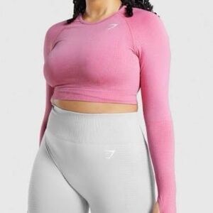 Gymshark Vital Seamless 2.0 Pink Cropped Long Sleeve